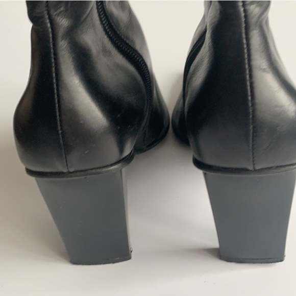 Like🆕🇮🇹VTG 90’ Y2K Giampiero P.💯% Leather Square Toes Heeled Boots - Picture 7 of 15